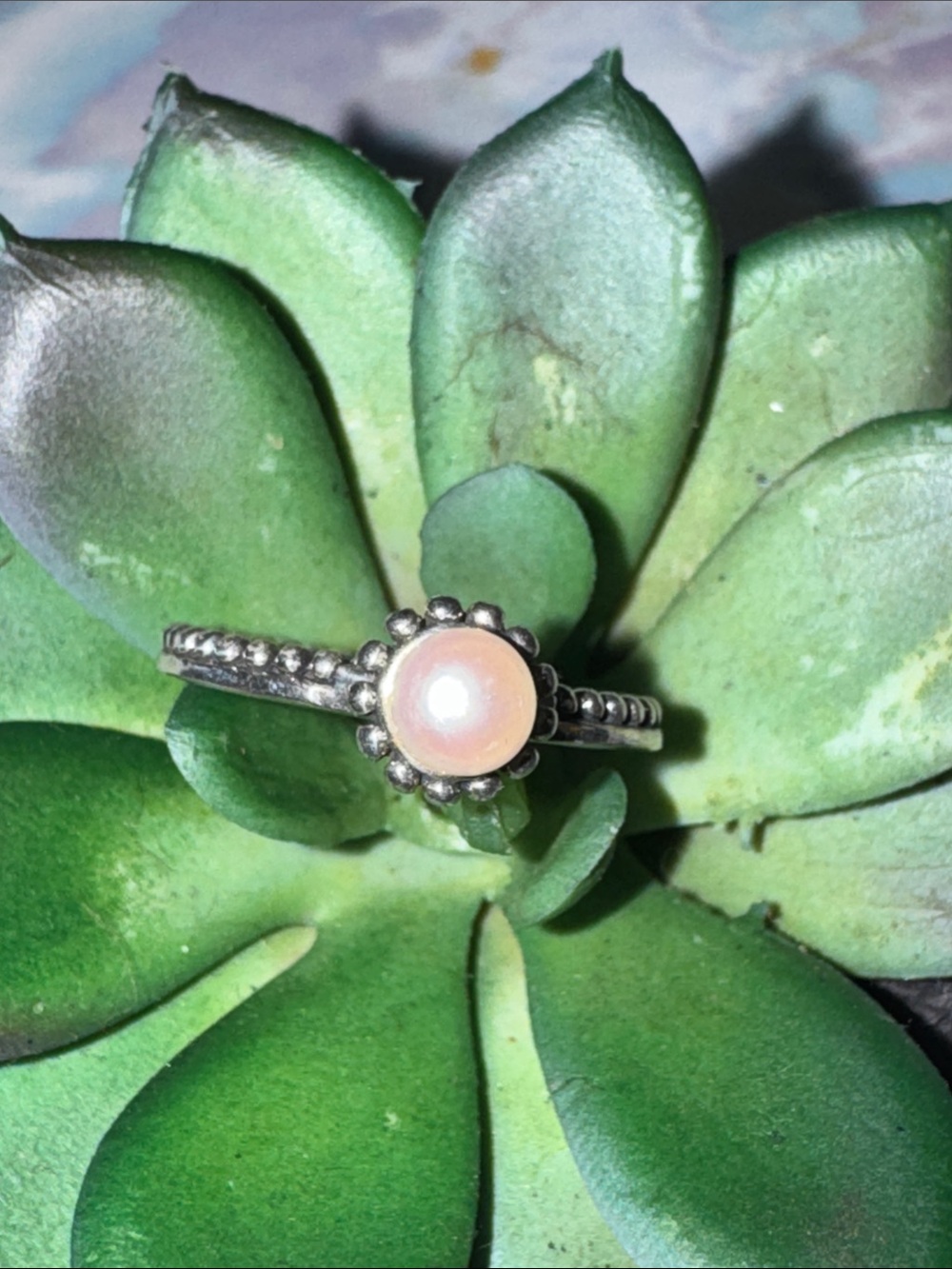 Silver Silpada Belle Fleur Pearl Ring